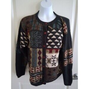 Vintage Gallagher, Acrylic/Wool Blend Cardigan Sweater Hong Kong Women's Medium